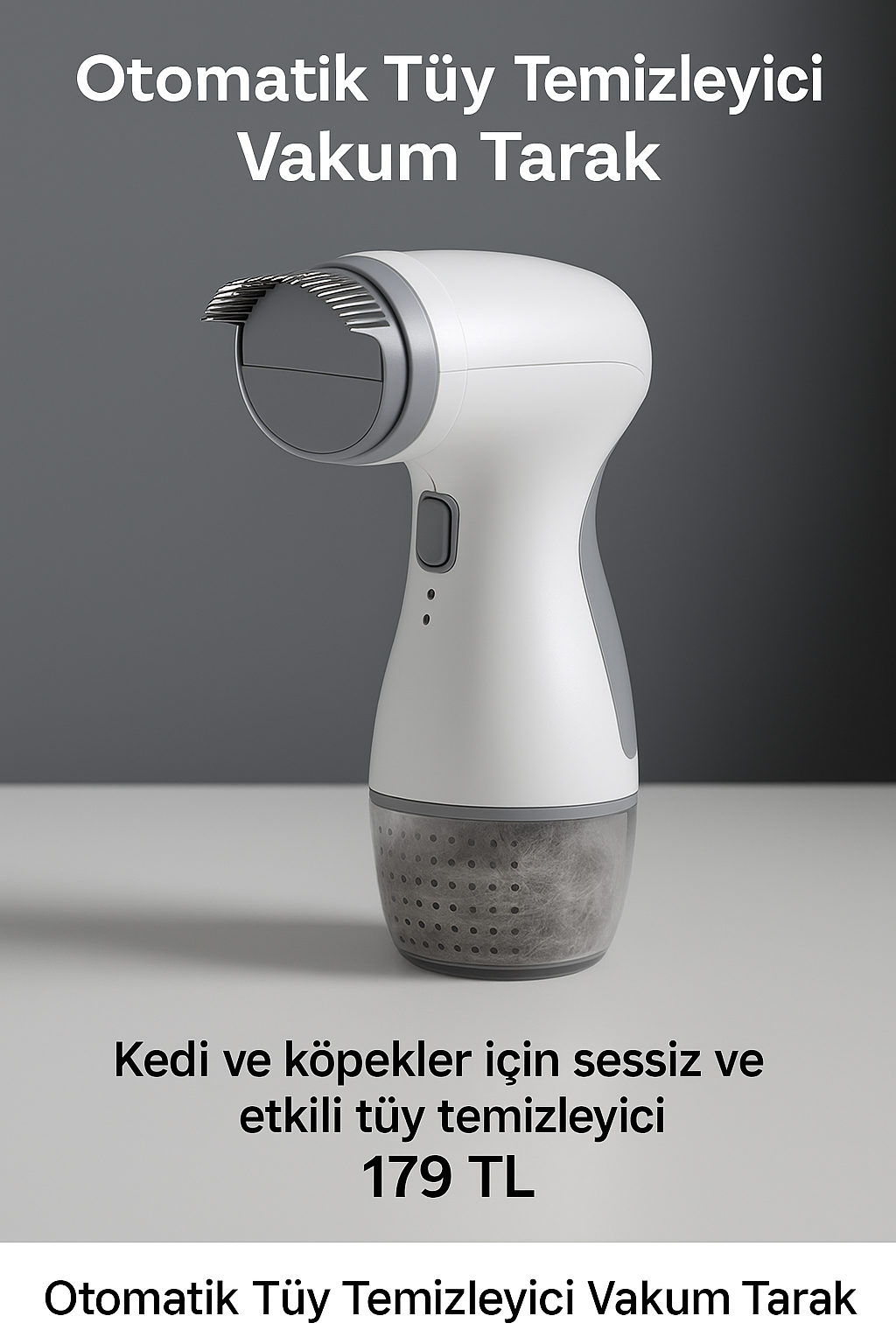 Otomatik Tüy Temizleyici Vakum Tarak – Evcil Hayvanlar İçin Sessiz ve Etkili